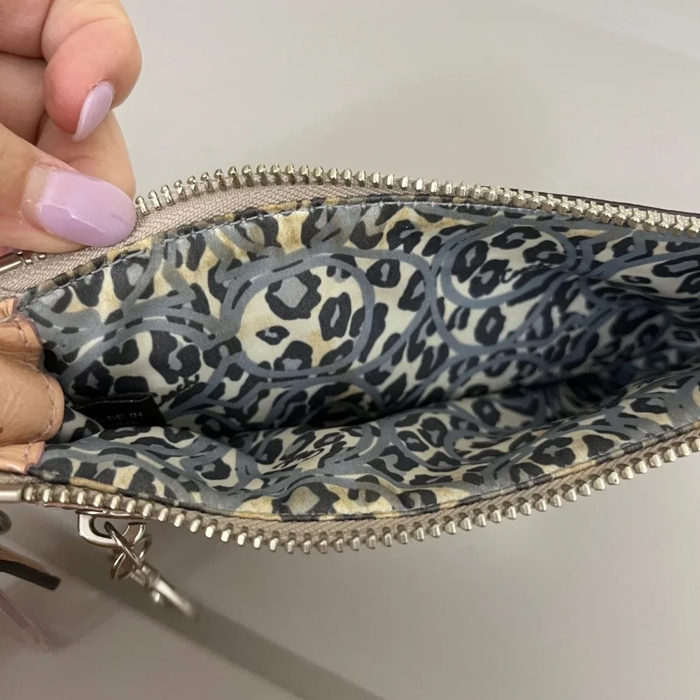 Coach Poppy Small Wristlet Bag W Tag Charm Champagne Gold Y2K READ